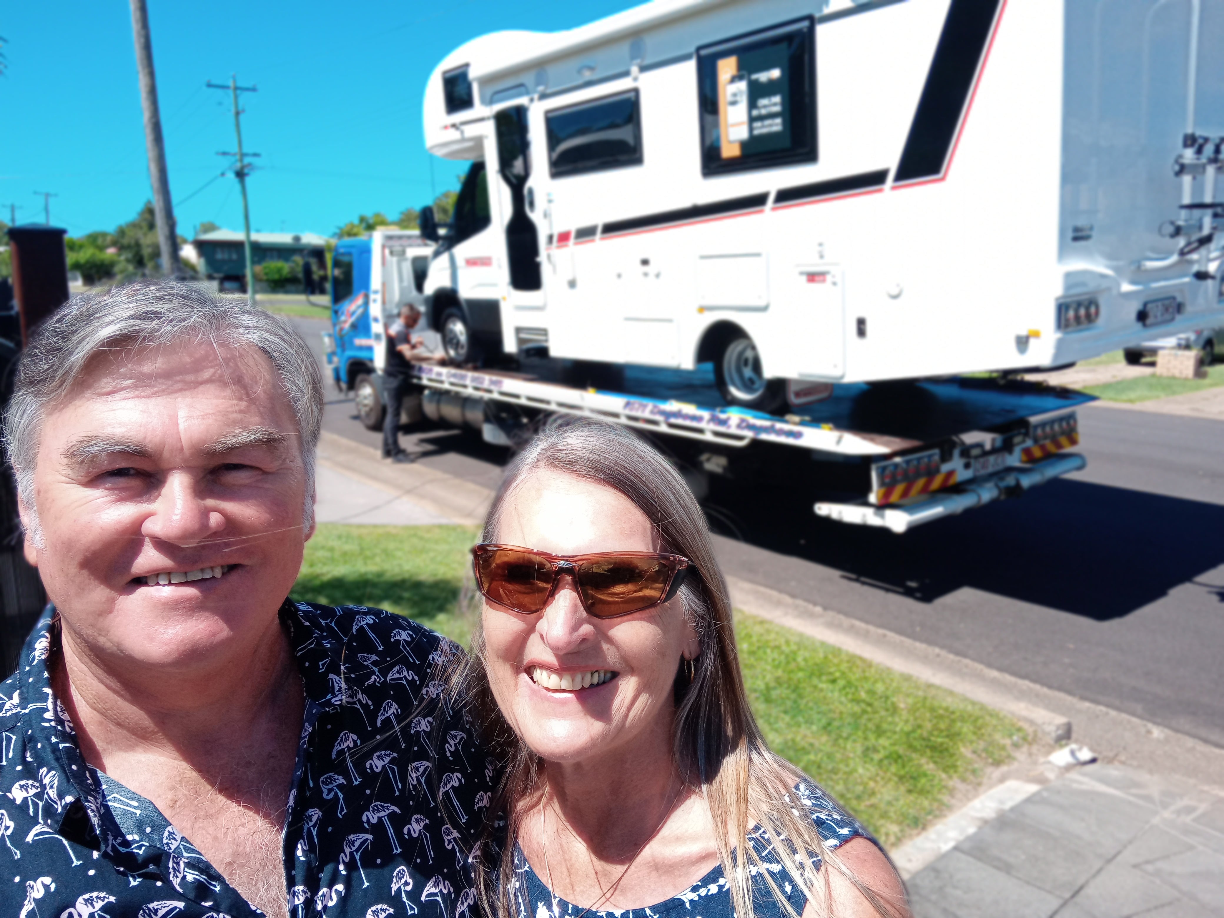 Caravans Away customers take delivery of their new Winnebago Jervis